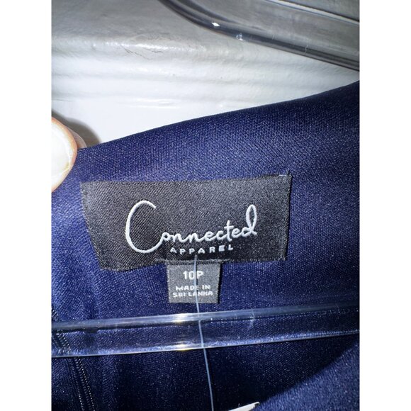 Connected Apparel‎ Navy Blue  Jumpsuit 10P Elegant Evening Wear Classic Modern - Picture 8 of 9